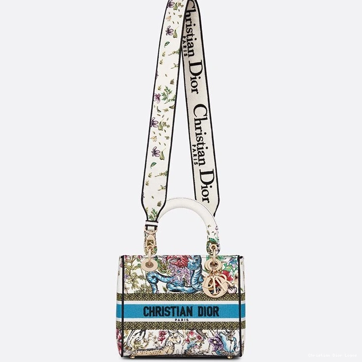 Cheap D-lite Lady Medium Motif D-Constellation Canvas White Bag 0804 Luxury